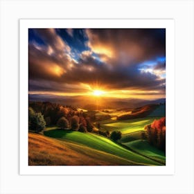 Sunset In The Countryside 17 Art Print