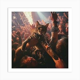 Cat At A Concert 1 Art Print