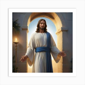 Jesus In The Doorway 2 Art Print