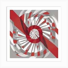 Red And White Spiral 2 Art Print