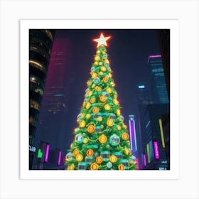 Christmas Tree In The City 1 Art Print