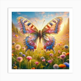 Butterfly flowers petals Art Print