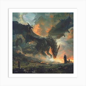 Dragons Of Mordor Art Print