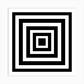 Black and White Square In A Square Art Print