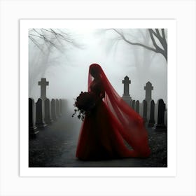 Bride In The Cemetery 2 Art Print