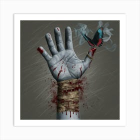 Bloody Hand Art Print