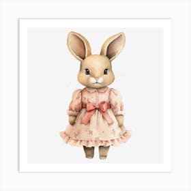 Bunny In Pink Dress Art Print