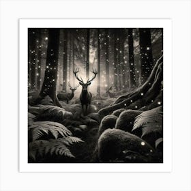 Deer In The Forest Art Print