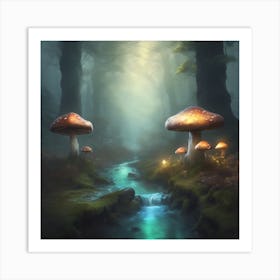 Mushroom Forest Art Print