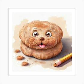 Dog With A Pencil 1 Art Print