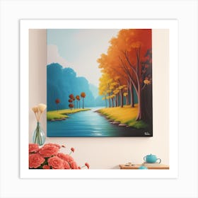 Autumn Landscape Painting Art Print