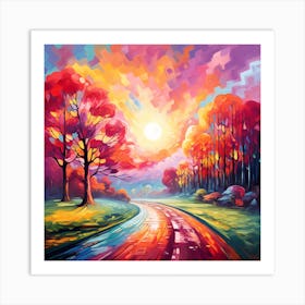 Autumn Road Art Print