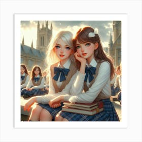 Schoolgirls 1 Art Print