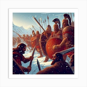 Battle Of The Spartans Art Print