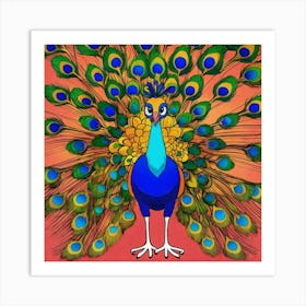 Penelope The Peacock Cartoon (1) Art Print