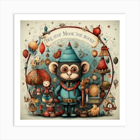 Monkey Cirkus Art Print