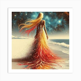 Girl On The Beach 1 Art Print