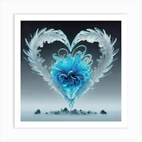 Heart silhouette in the shape of a melting ice sculpture 19 Art Print