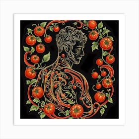 Farmer's Secrets of Tomatoes, Black, Red & Yellow Art Print