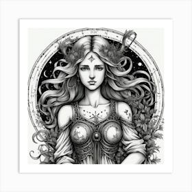 Zodiac Sign Virgo Maiden Art Print