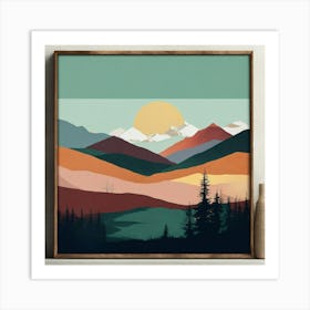 Mountain Landscape Painting Art Print