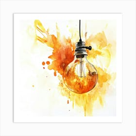 Light Bulb Watercolor Illustration Art Print