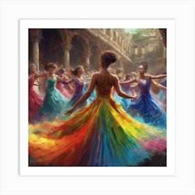 Colorful Dancers Art Print