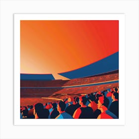 A Stadium Crowd Minimal Illustration 1718675002 1 Art Print