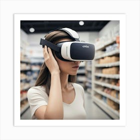 Woman In Vr Glasses Art Print