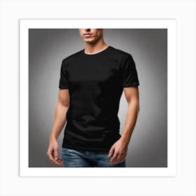 Man In Black T - Shirt Art Print