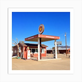 Old Gas Station - Gas Station Stock Videos & Royalty-Free Footage Art Print