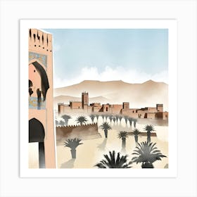 Ouarzazate ink style III Art Print