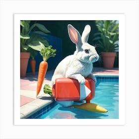 Rabbit In The Pool 3 Art Print