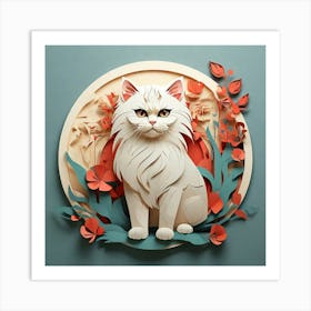 Minimalist, Persian cat Art Print