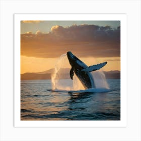 Humpback Whale Breaching Art Print