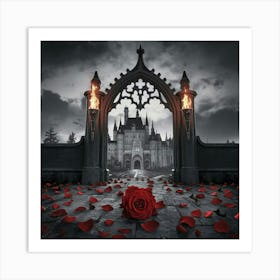 Dark goth castle Art Print