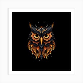 Autumnal Owl Motif 1 Art Print