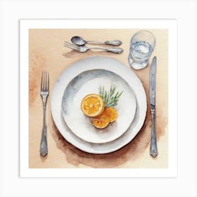 Oranges On A Plate 1 Art Print