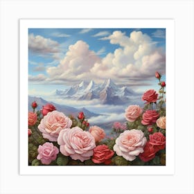 Roses In The Mountains 1 Art Print