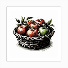 Basket of apples 2 Art Print