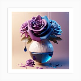 Rose in vase Art Print