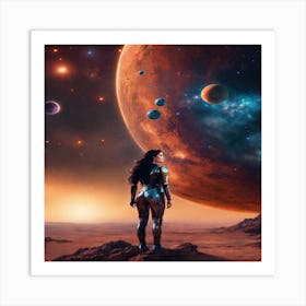 Woman In Space Art Print