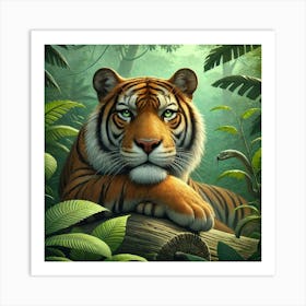 Tiger In The Jungle 3 Art Print