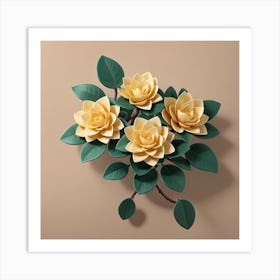 Camellia flower Art Print