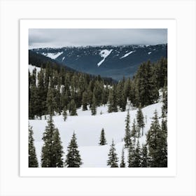 Snowy Mountain Landscape Art Print