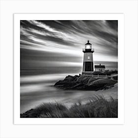 Lighthouse At Dusk 7 Art Print