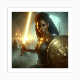 Black Woman With A Sword Art Print