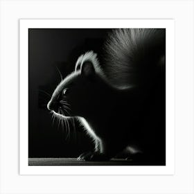 Black And White Squirrel 1 Art Print