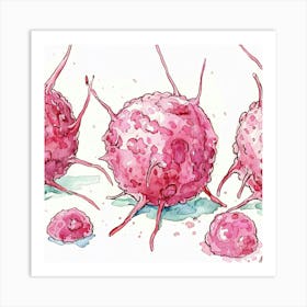 Editorial Art White Background T Lymphocyte 1 Art Print