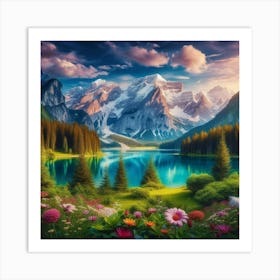 Lake In The Mountains 46 Art Print